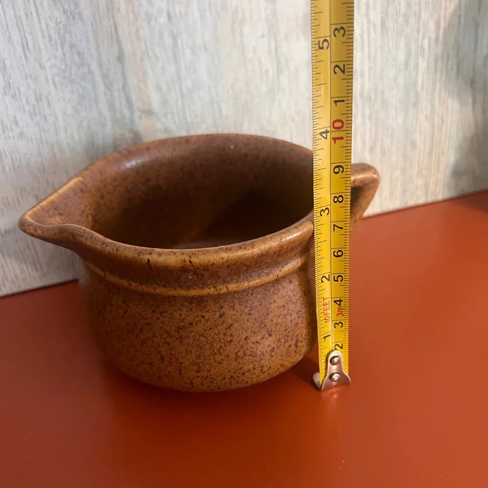 Vintage‎ Brown Speckled Stoneware Creamer Pitcher Mid Century Modern Farmhouse
